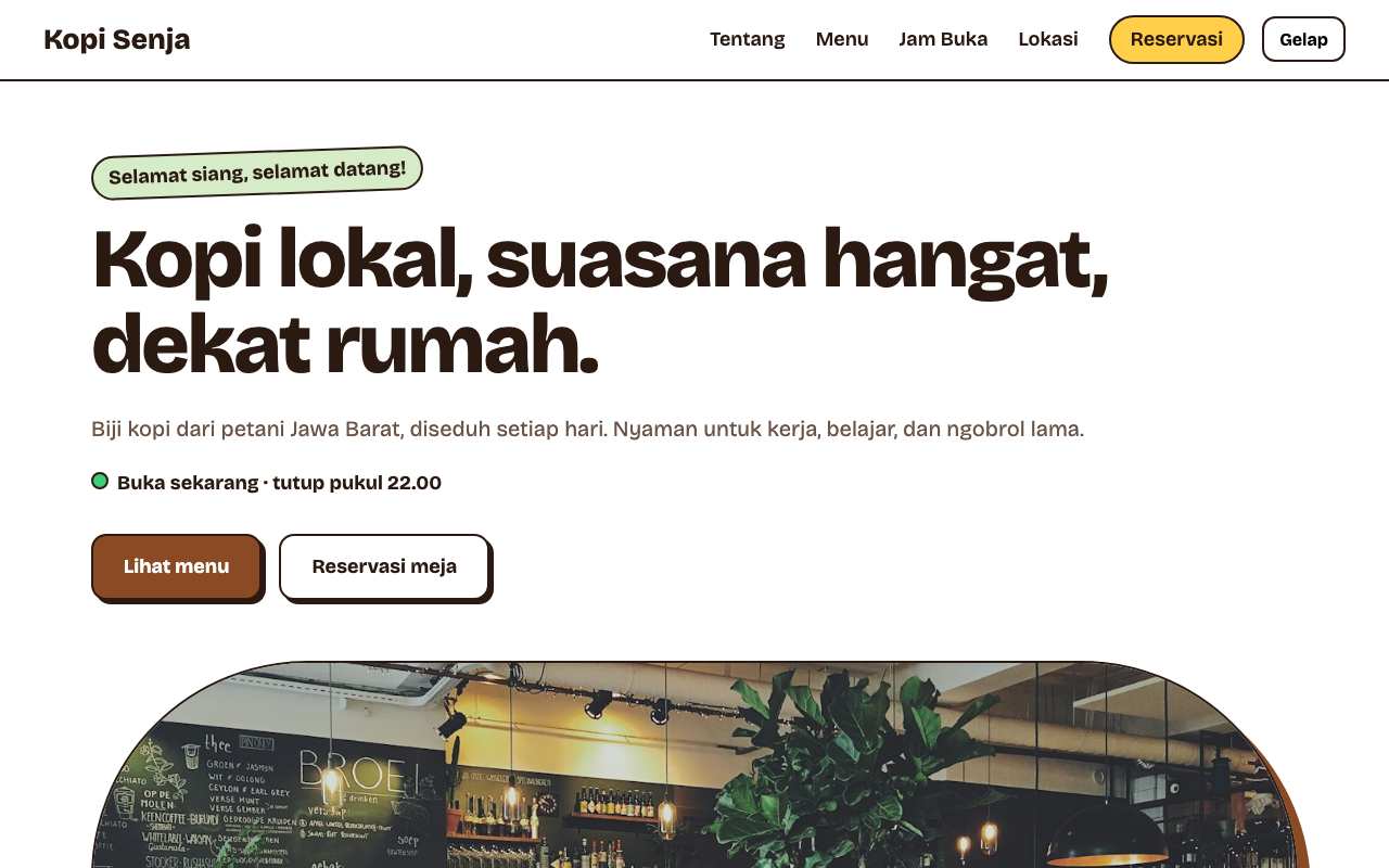 Tampilan website peserta di pertemuan 12